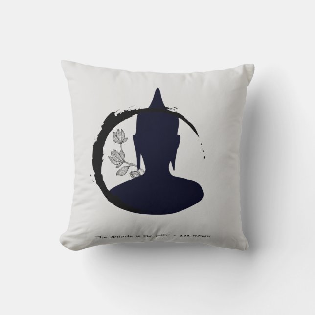 Almofada Zen Citação: Sabedoria e Meditação (Frente)