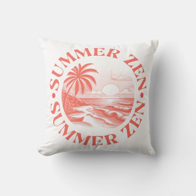 Almofada Zen de Verão: Sol e Serenidade (Frente)