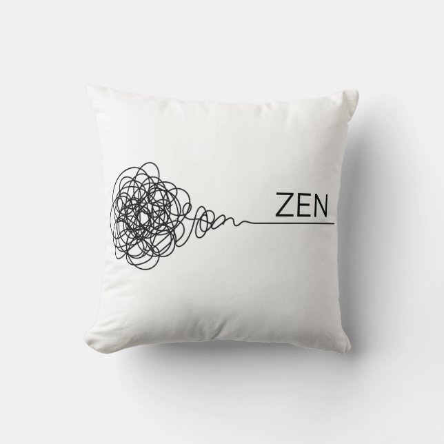 Almofada Zen Minimalista Saúde Mental Rabisco (Frente)