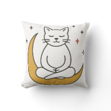 Zen Moon Cat Meditation Art