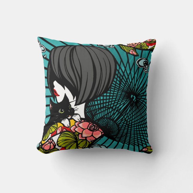 Almofada Zen "Neko Koi Koi" PillowWe de SajuArt (Frente)