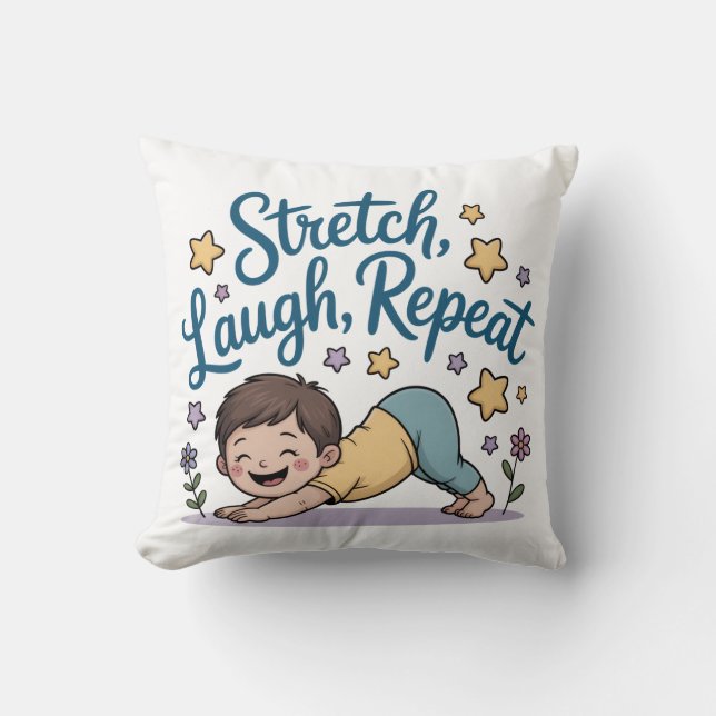 Almofada Zen Stretch laugh repeat yoga lover (Frente)