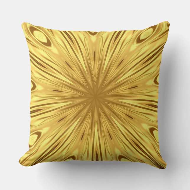 Almofada Zenite Dourado: Redemoinho Opulento Carmesim | Lux (Frente)