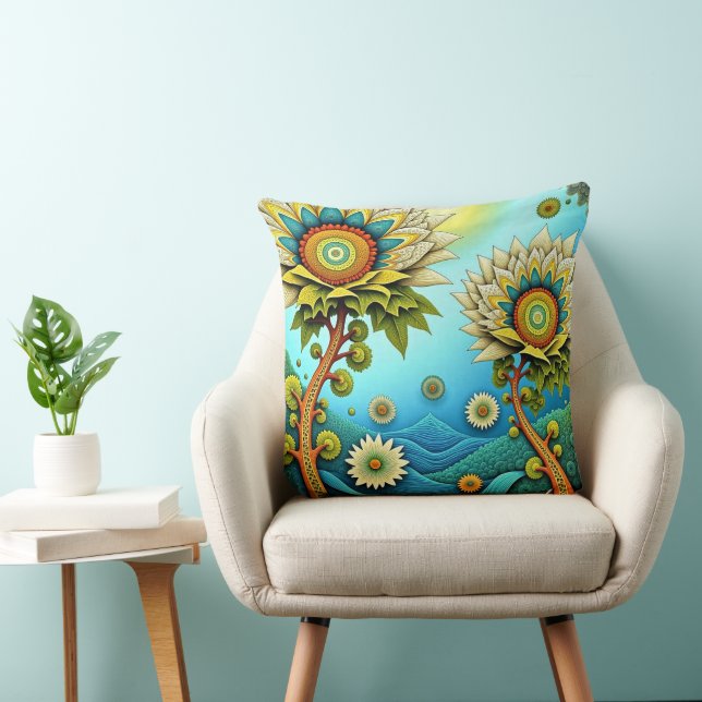 Almofada Zentangle Floral Dreamscape (Cadeira)