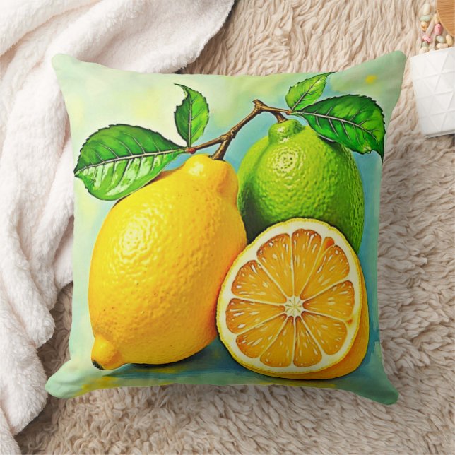 Almofada Zesty Citrus Burst of Sunshine Design (Cobertor)
