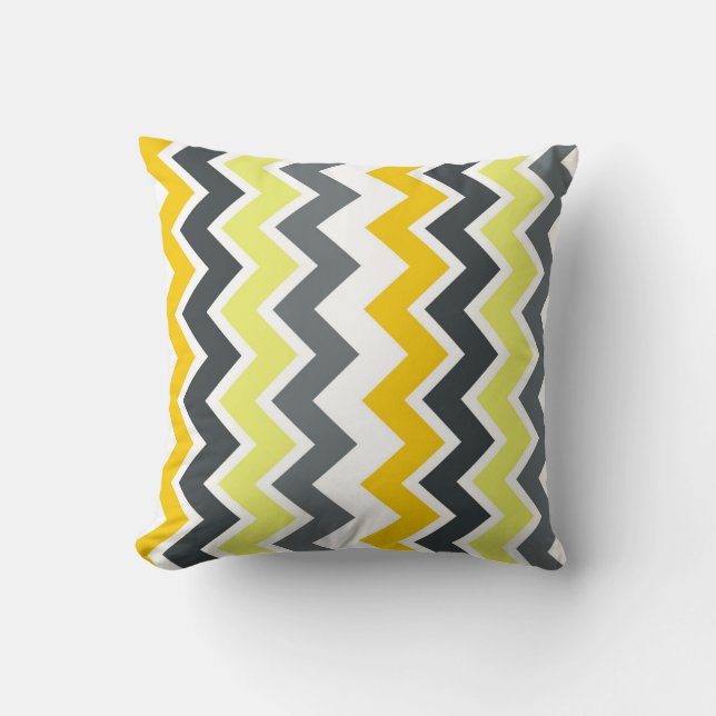 ALMOFADA ZIG- ZAG, AMARELO E CINZAS (Frente)