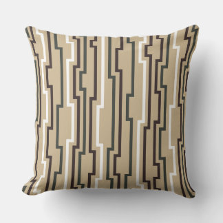 Almofada Zig Zag Beige Tan Throw Pillow
