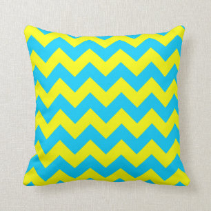 Almofada Ziguezague azul e amarelo do Aqua