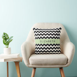 Almofada Zigzag preto-e-branco, padrão Chevron, seu nome