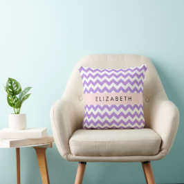 Almofada Zigzag Roxo, Chevron Roxo, Seu Nome
