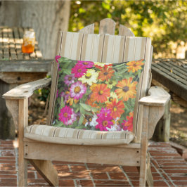 Almofada Zinnia Flower Garden Floral