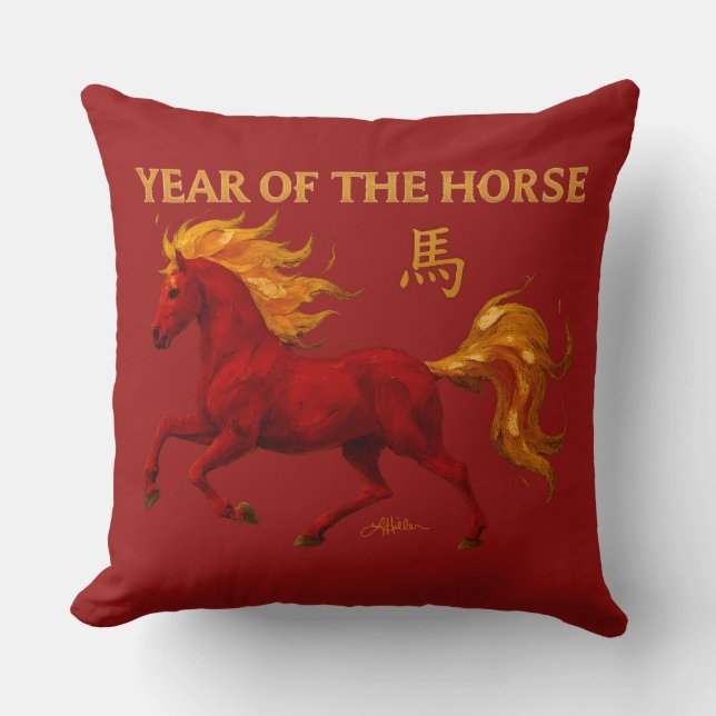 Almofada Zodiac Chinese New Year 2026 Yang Fire Horse (Frente)