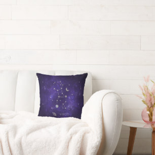 Almofada Zodiac Roxo Astrologia Cósmica Horoscópio