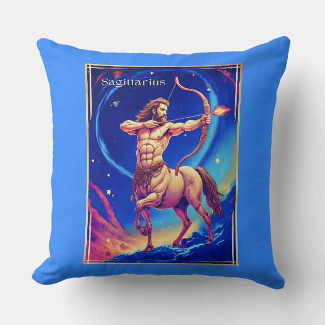 Almofada Zodiac Sign Sagittarius as the Celestial Archer (Frente)