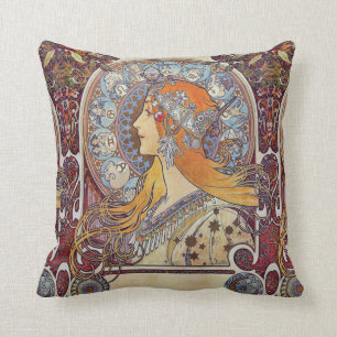 Almofada Zodíaco e sua Tiara Alphonse Mucha Belas Arte