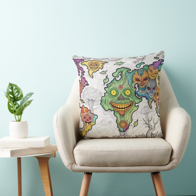 Almofada Zombi Halloween sobre o Travesseiro decorativo Mun (Cadeira)