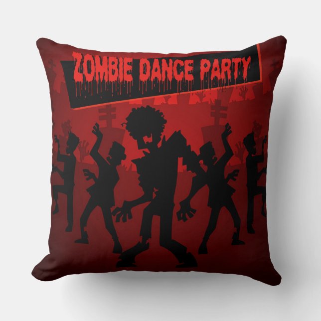 Almofada Zombie Dance Party Black & Orange (Frente)