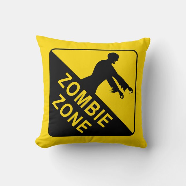 Almofada Zombie Zone, Sinal de Aviso (Frente)