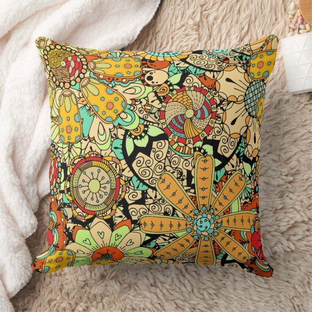 Almofadas de Arremesso com Estampa Floral (Cobertor)
