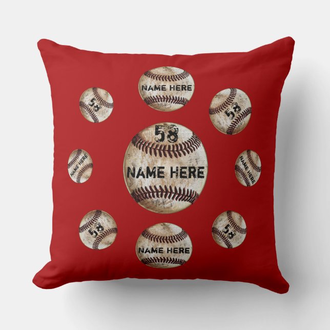 Almofadas de beisebol personalizadas com seu texto (Frente)