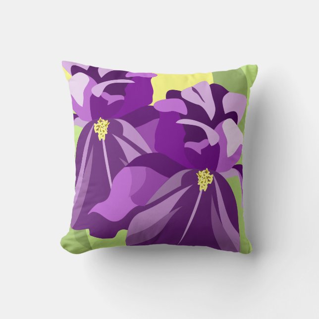Almofadas de Íris Floral Roxa (Frente)