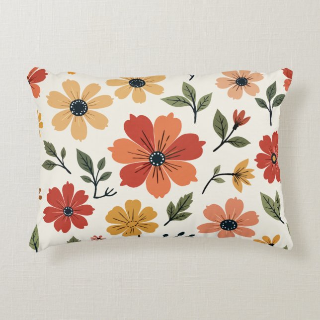 Almofadas de lançamento com padrão floral elegante (Frente)