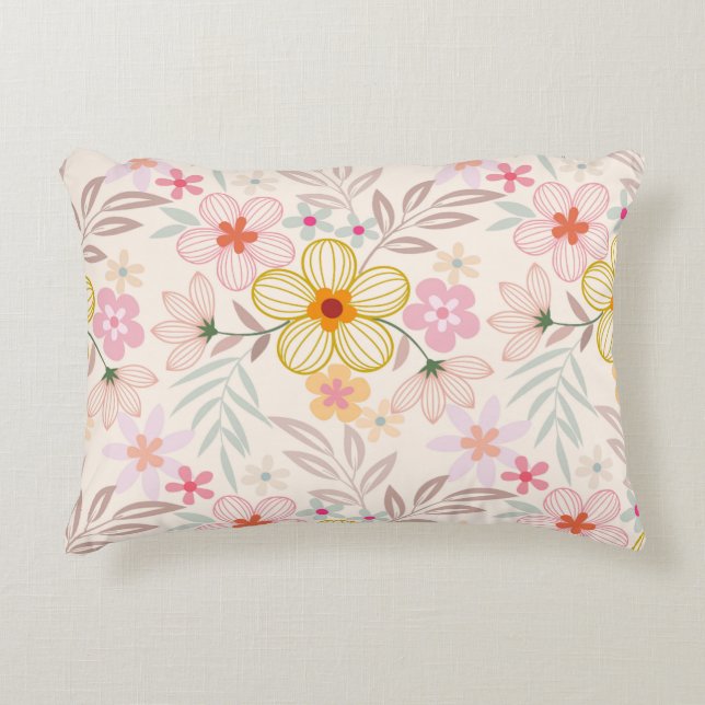 Almofadas de lançamento com padrão floral elegante (Frente)