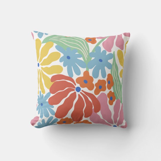 Almofadas de lançamento com padrão floral elegante (Frente)