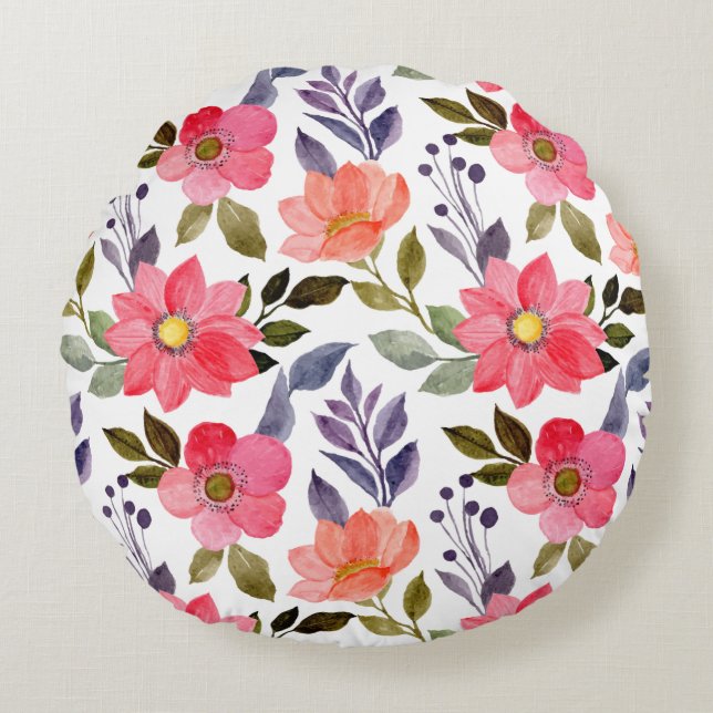 Almofadas de lançamento com padrão floral elegante (Frente)