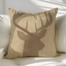 Almofadas de lançamento de burlap com cervo macho