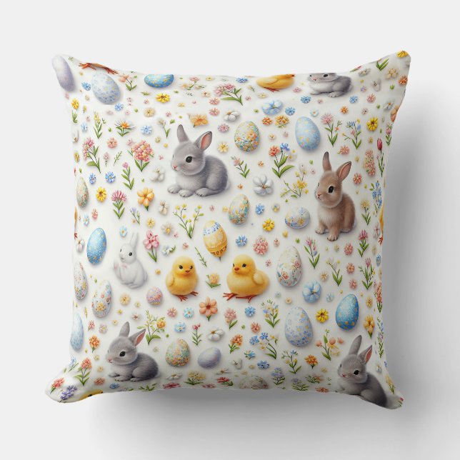 Almofadas de Páscoa – Coelhos, Ovos, Pintinhos (Frente)