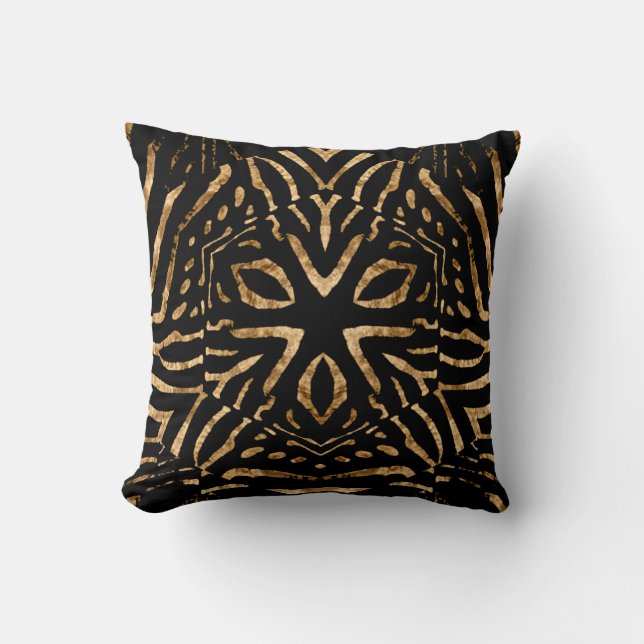 Almofadas Selvagens Africanas Listras Zebra Preto  (Frente)