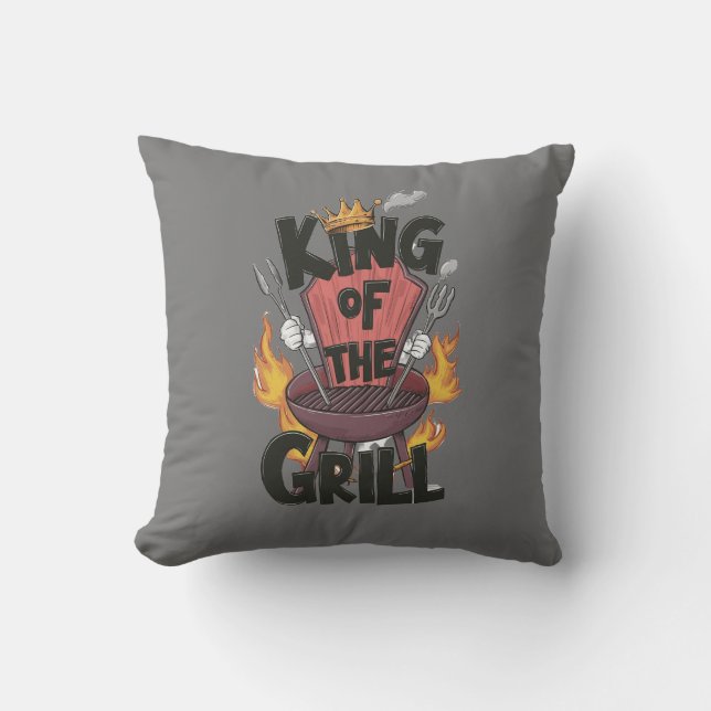 Almofadas Throw | Rei do Grill | DIA DE OS PAIS (Frente)