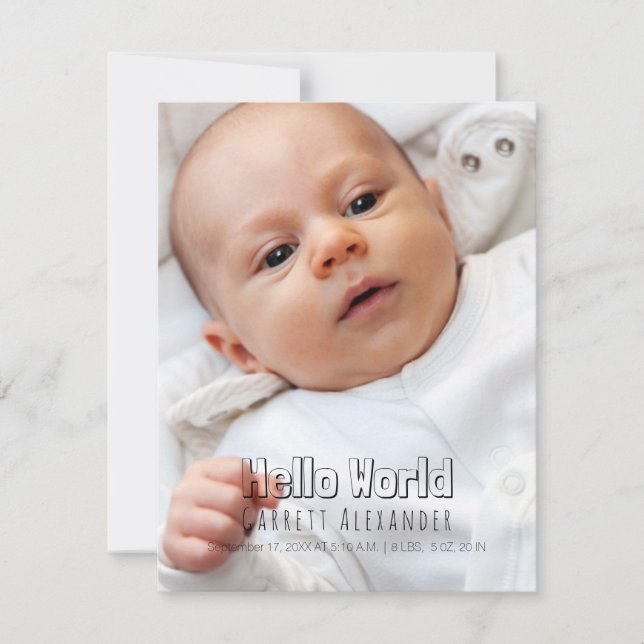 Alô Anúncio de Nascimento Mundial (Frente)