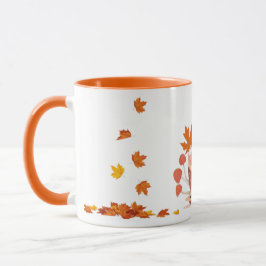 Alô, caneca de café no outono