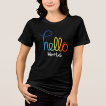 Alô Colorido Mundo Camiseta em três blendas femini