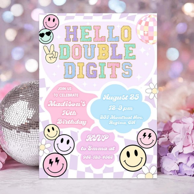 Alô, Dígitos Duplos, Modelo de Convite de Aniversá (Criador carregado)