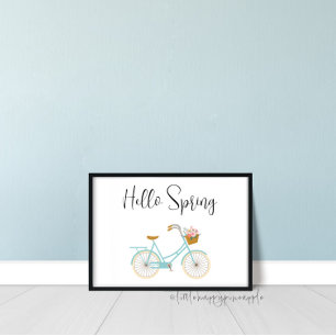 Alô Primavera Bicycle Flower Basket Impressão
