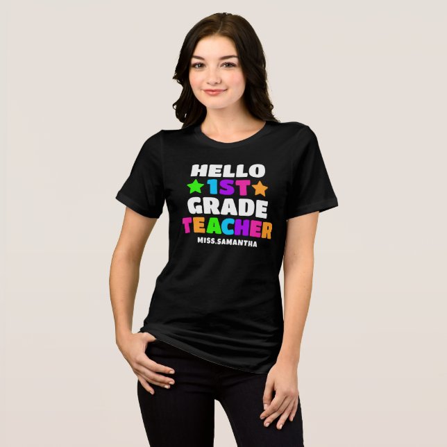 Alô Primeiro Professor Nome De Volta À Escola (Frente Completa)