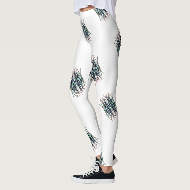 Aloe mínimo padrão deixa leggings (Esquerda)