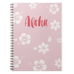 Aloha caderno do rosa pastel de Havaí