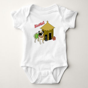 Aloha! Camisetas de Pug havaianas para bebês