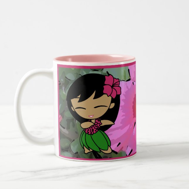 "Aloha caneca cor-de-rosa do hibiscus dos méis" (Esquerda)