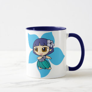 "Aloha caneca da campainha da menina de hula dos