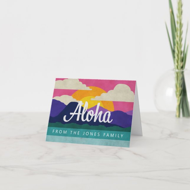 Aloha - Cartão de Nota Personalizado (Frente)