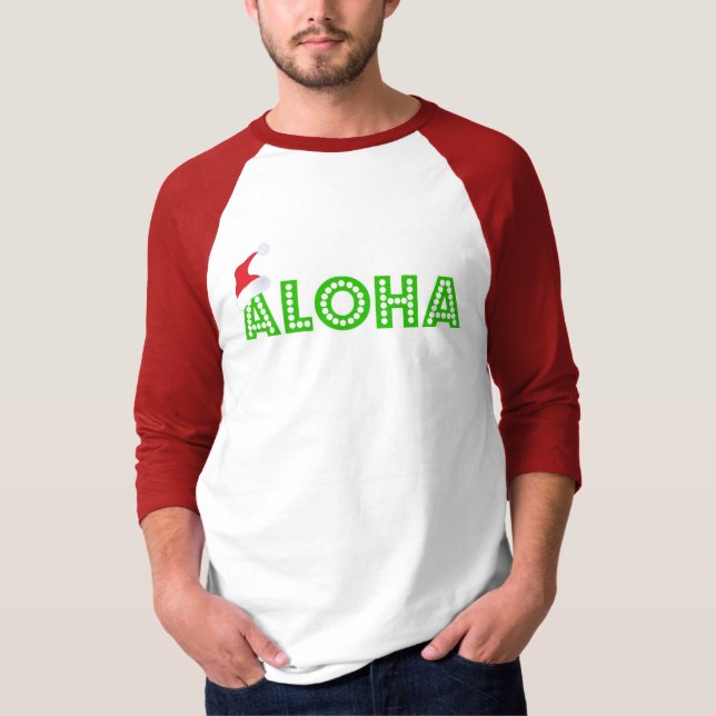 "ALOHA" DE CAMISA DO RAGLAN DA CAPA DOS HOMENS DO (Frente)