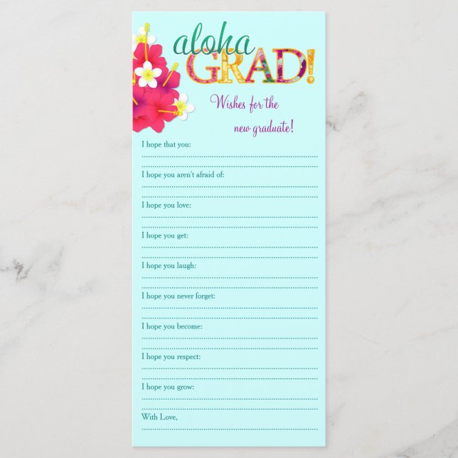 Aloha Formando Havaiano Luau - Deseja Nota de Memó (Frente)