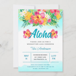 Aloha Formatação Tropical Convite Luau Glitter