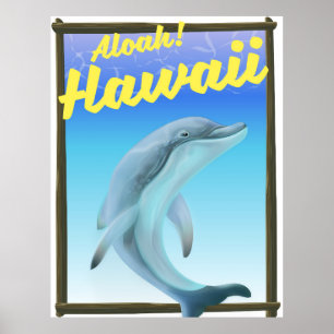 Aloha! Havaí! poster de viagens de golfinhos