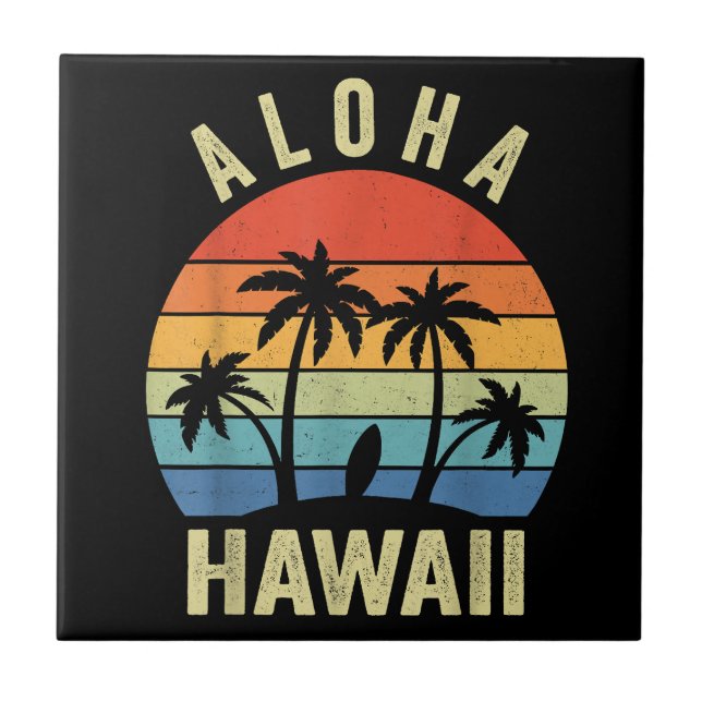 Aloha Hawaii Ilha Havaiana Shirt Palm Beach Surf (Frente)